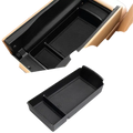 Black plastic car console organizer tray with textured abs compartments for storage and organization