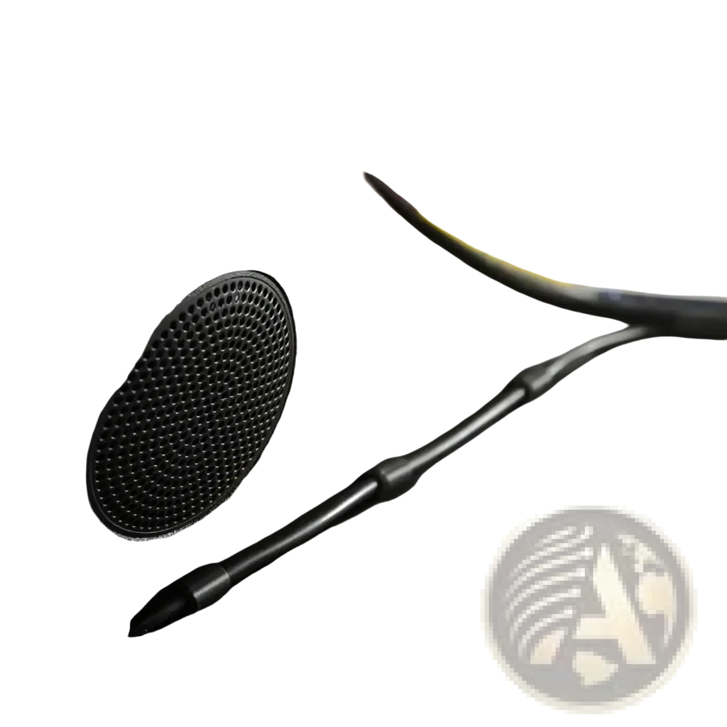 Black circular car speaker with perforated grille embedded in dashboard for cable clips interlocking wire organizers