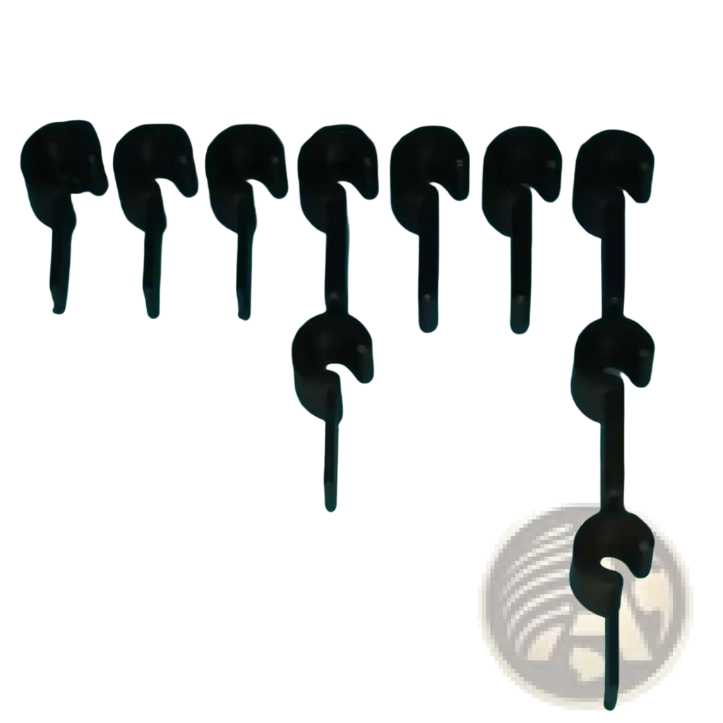 Black plastic hook clips 1.7 cm height set of 20 car dashboard cable clips interlocking wire organizers