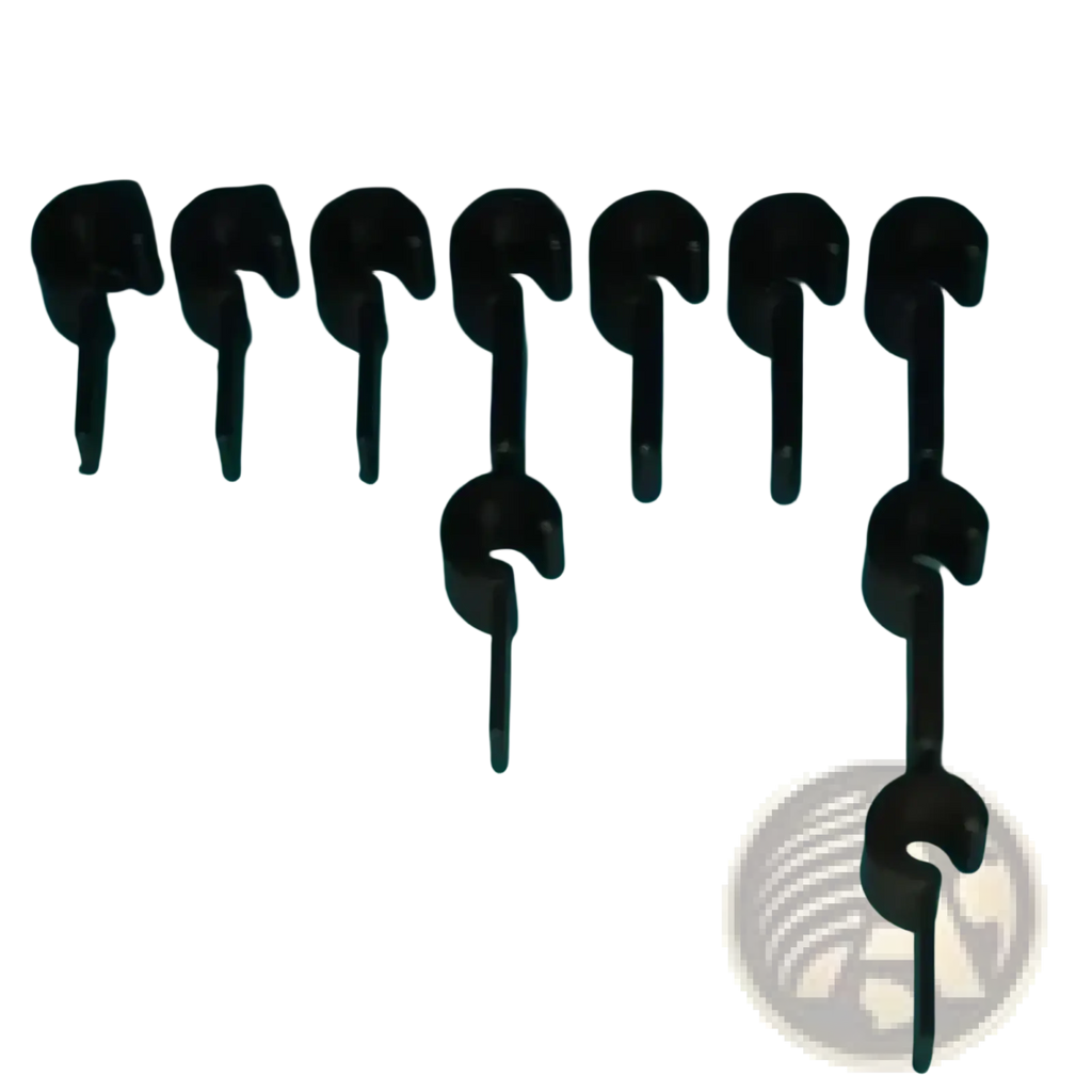 Black plastic car dashboard cable clips 1.7 cm length set of 20 interlocking wire organizers