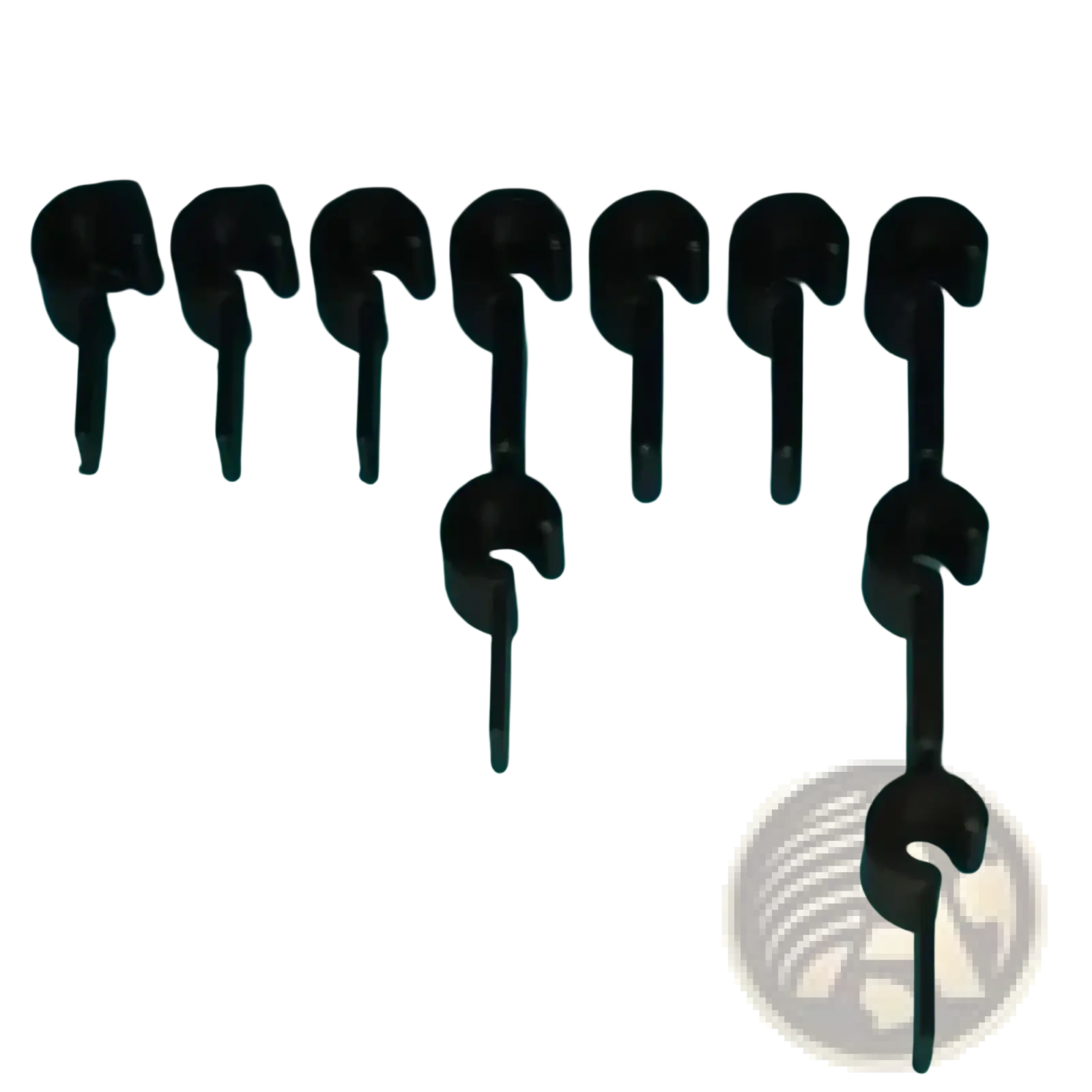 Black plastic car dashboard cable clips 1.7 cm length set of 20 interlocking wire organizers