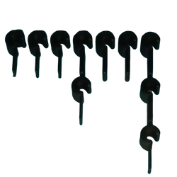 Black plastic hook clips 1.7 cm height set of 20 car dashboard cable clips interlocking wire organizers