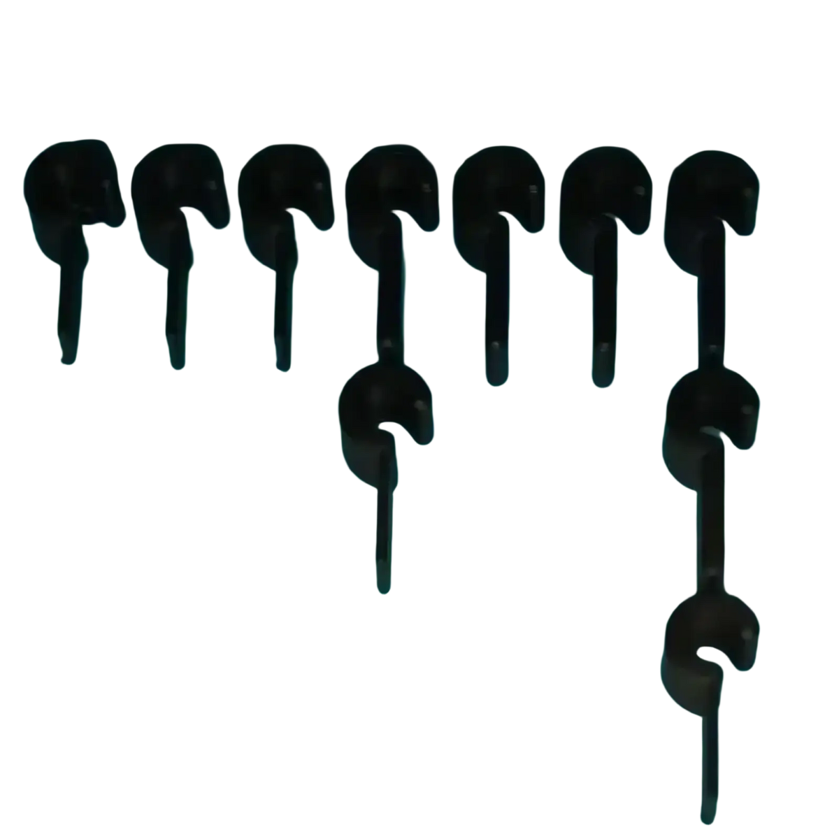 Black plastic hook clips 1.7 cm height set of 20 car dashboard cable clips interlocking wire organizers