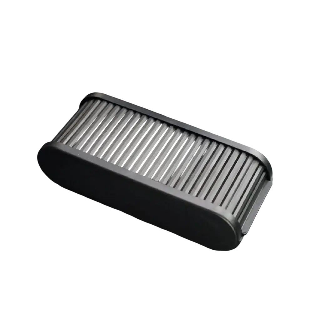 Black plastic car dashboard organizer with lid coin holder and ribbed textured center console surface