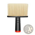 Car detailing brush with a sturdy black handle, dense cream-colored bristles, and red accent for soft interior cleaning