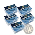 Five-pack of miravexl professional blue clay bars in clear plastic containers for paint safe car detailing