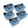 Five-pack of miravexl professional blue clay bars in clear plastic containers for paint safe car detailing