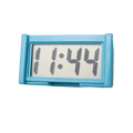 Light blue rectangular car digital clock dashboard adhesive electronic time display with minimalist gray numerals