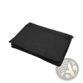 Black fabric car document organizer pouch with zipper closure and reinforced stitching for secure storage