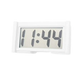 White rectangular car digital clock dashboard adhesive display with black segmented numerals showing 1 44