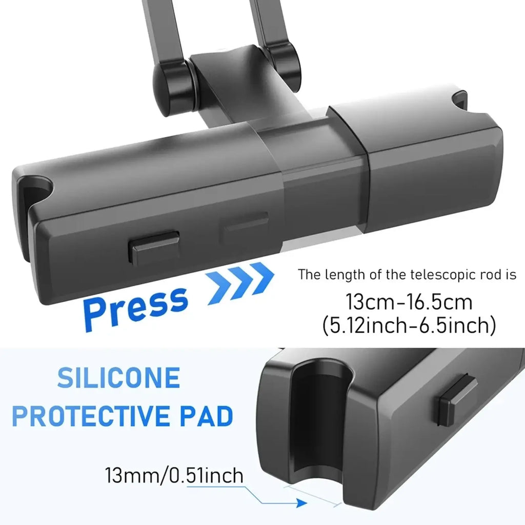 Black silicone protective pad 13mm thick for telescopic rod on car headrest tablet mount holder for backseat ipad