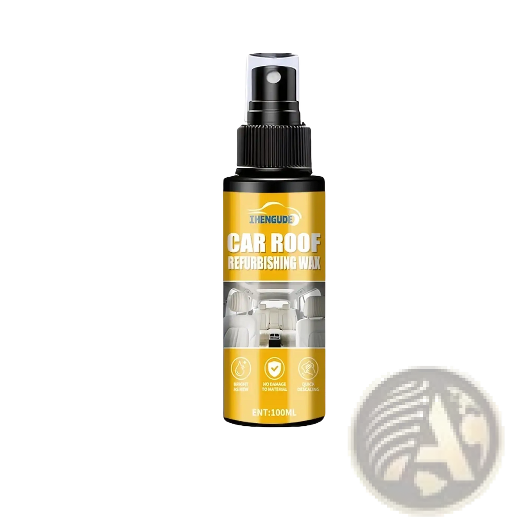 A sleek black 100ml zhenguide car interior detailing spray and leather cleaner with vibrant yellow label for refinishing