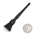 Black car interior soft bristle detailing brush with long handle and dense soft bristles for thorough cleaning