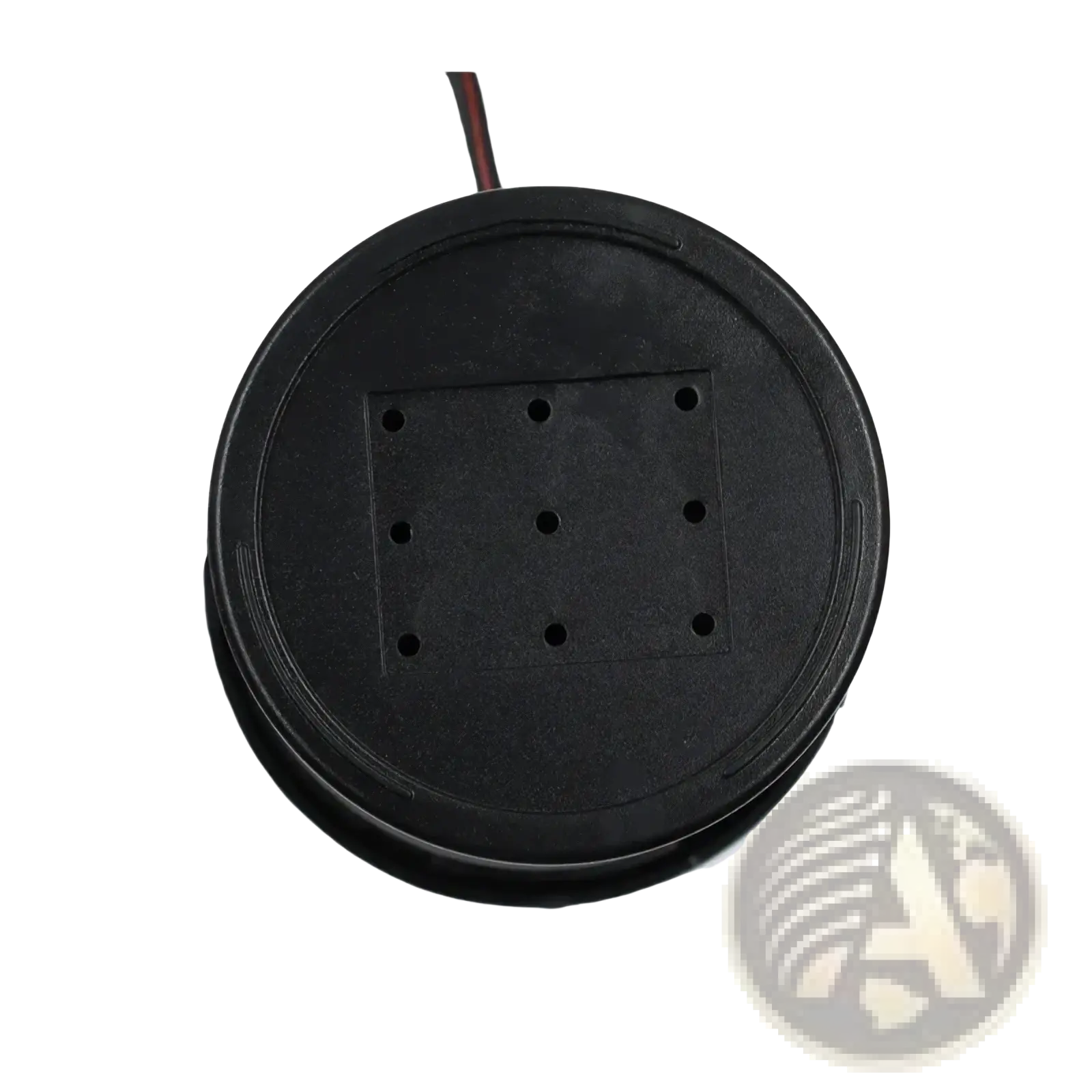 Black circular textured car inverter cup socket with nine small holes for 12v 24v to 220v power conversion