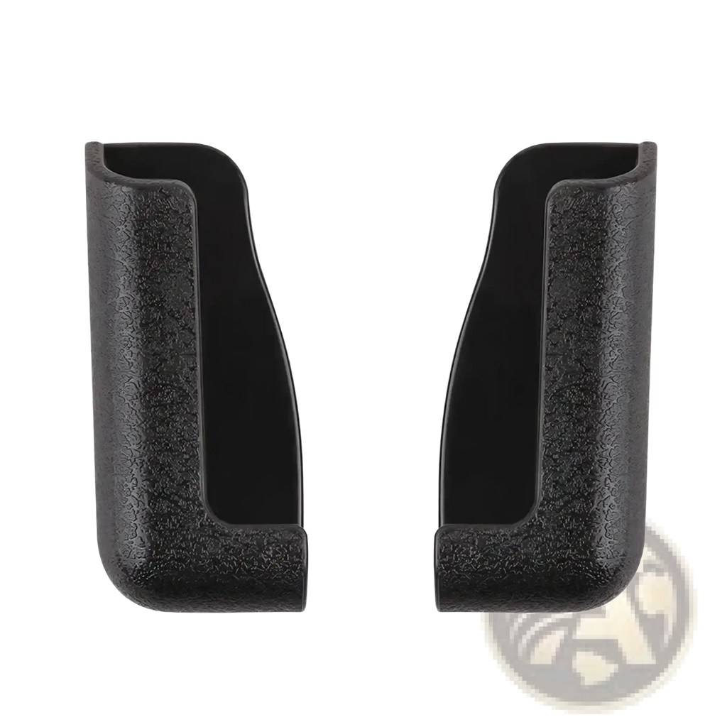 Black textured plastic holster inserts 2.8cm wide 6.5cm tall for car phone holder with usb charger