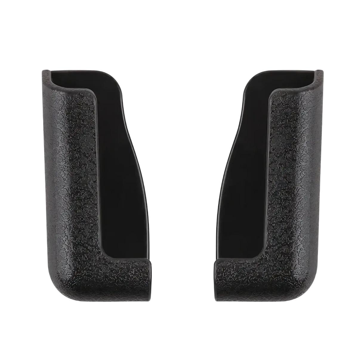 Black textured plastic holster inserts 2.8cm wide 6.5cm tall for car phone holder with usb charger