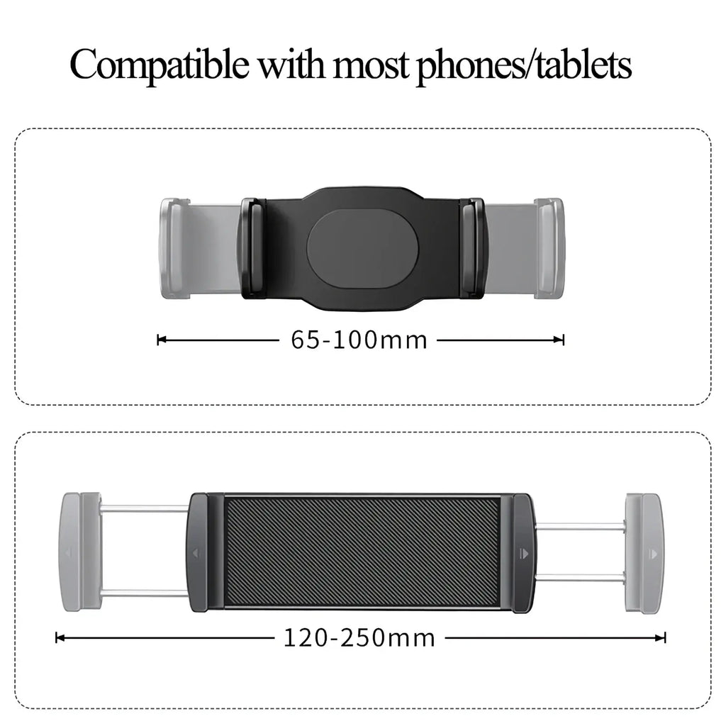 Black adjustable car phone and tablet mount with interchangeable balls and textured grip surface for secure hold