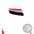Car rearview mirror striped vinyl decals set featuring red and white striped vinyl decals for side mirror decoration
