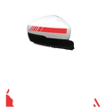 Car rearview mirror striped vinyl decals set featuring red and white striped vinyl decals for side mirror decoration