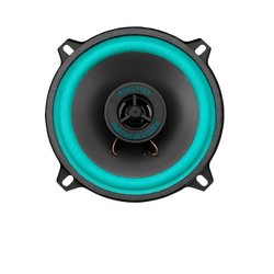 A roadstar 5-inch car speaker with a black cone teal surround and central dust cap for universal hifi coaxial use