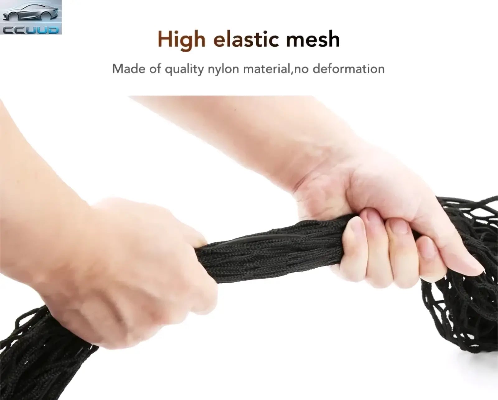 Black high elastic mesh net made of quality nylon material for car trunk cargo storage organizer