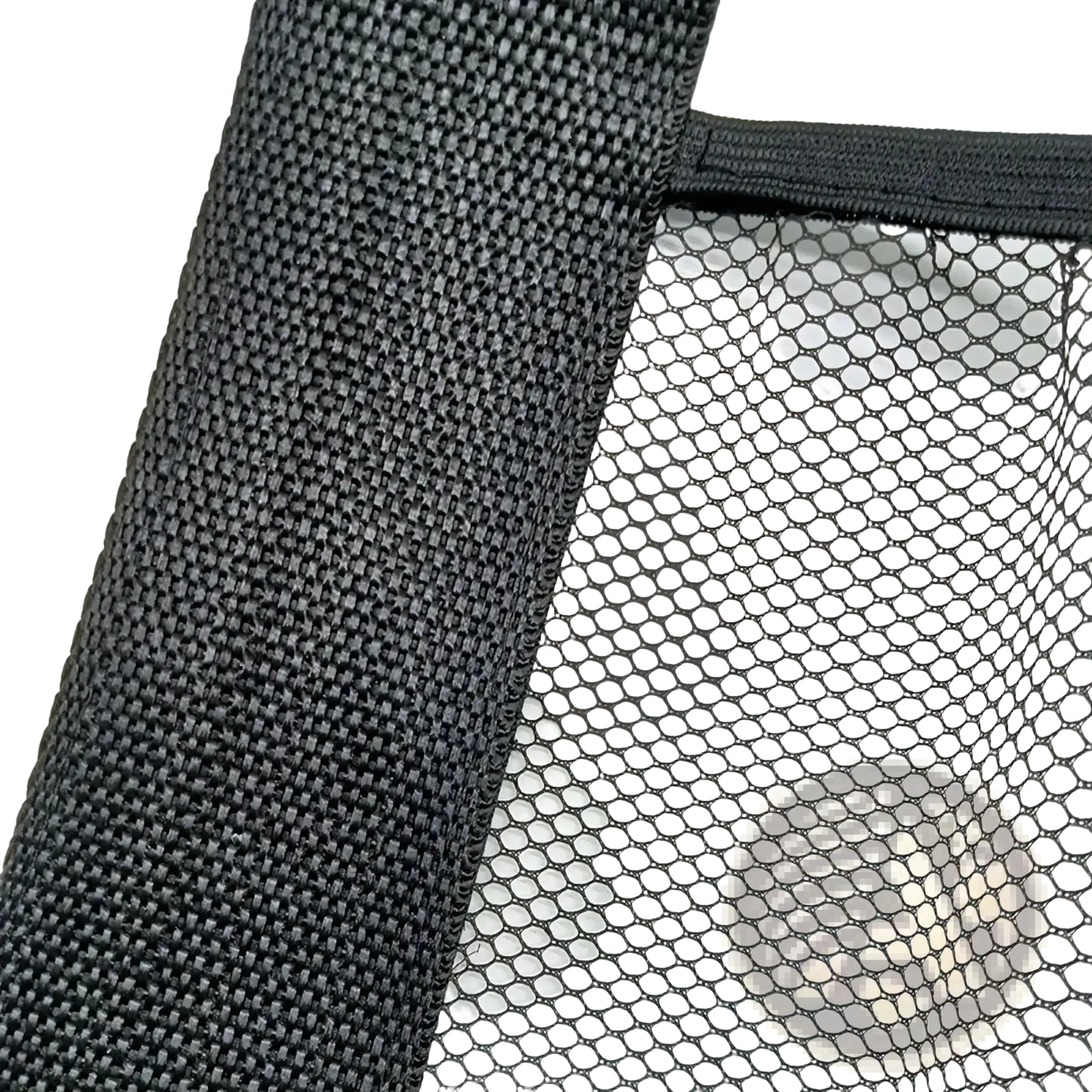 Black mesh car trunk organizer with woven fabric edge elastic storage net for vehicle use