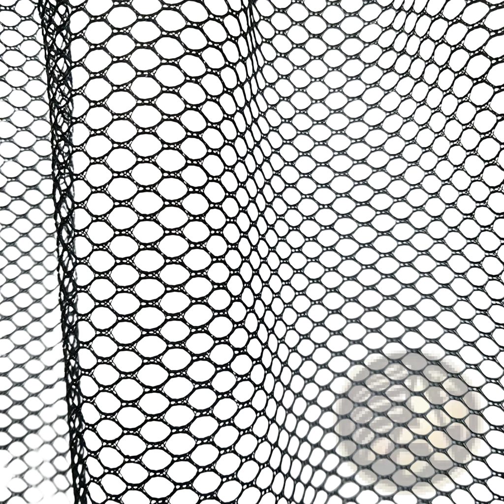 Black mesh fabric with consistent oval-shaped holes for car trunk organizer elastic mesh storage net material