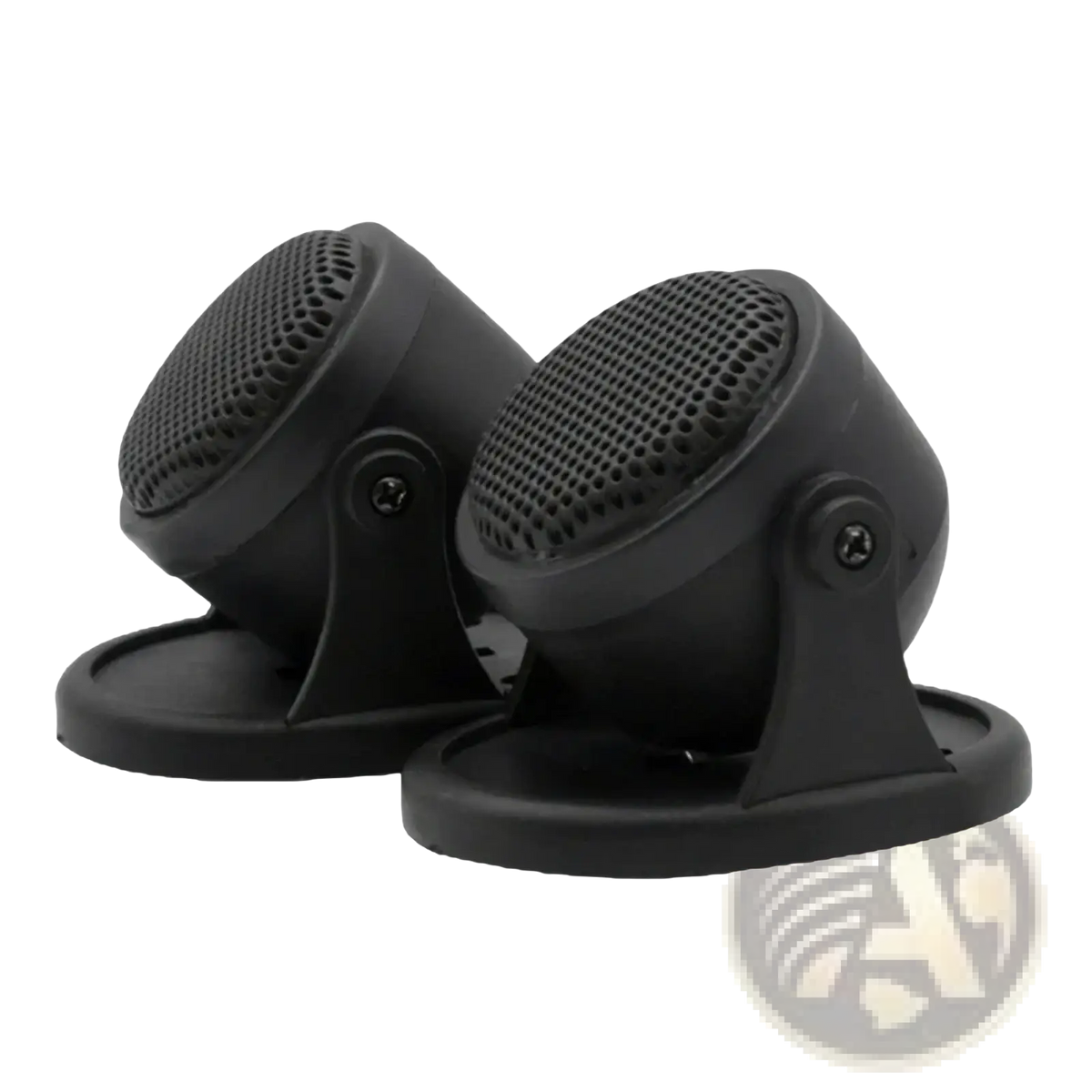 Black plastic car tweeter speakers with perforated grilles and adjustable brackets for high frequency hifi audio 20w