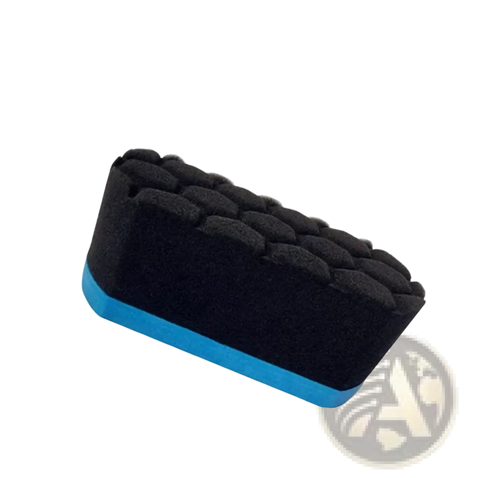 Car wash sponge dual sided detailing pad with black and blue dual sides and textured quilted top surface