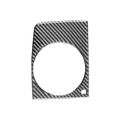 Carbon fiber cup holder trim for audi q7 2007-2015 with circular cutout and sleek diagonal weave pattern speaker cover