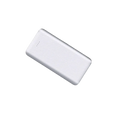 White rectangular carbon fiber portable power bank with dual usb ports and subtle diagonal ribbed texture