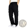 Black cargo pants men loose casual joggers with multiple pockets and drawstring waistband for comfort and utility