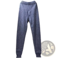 Gray cashmere knit winter leggings with soft fuzzy texture and ribbed cuffs for comfortable cold weather wear
