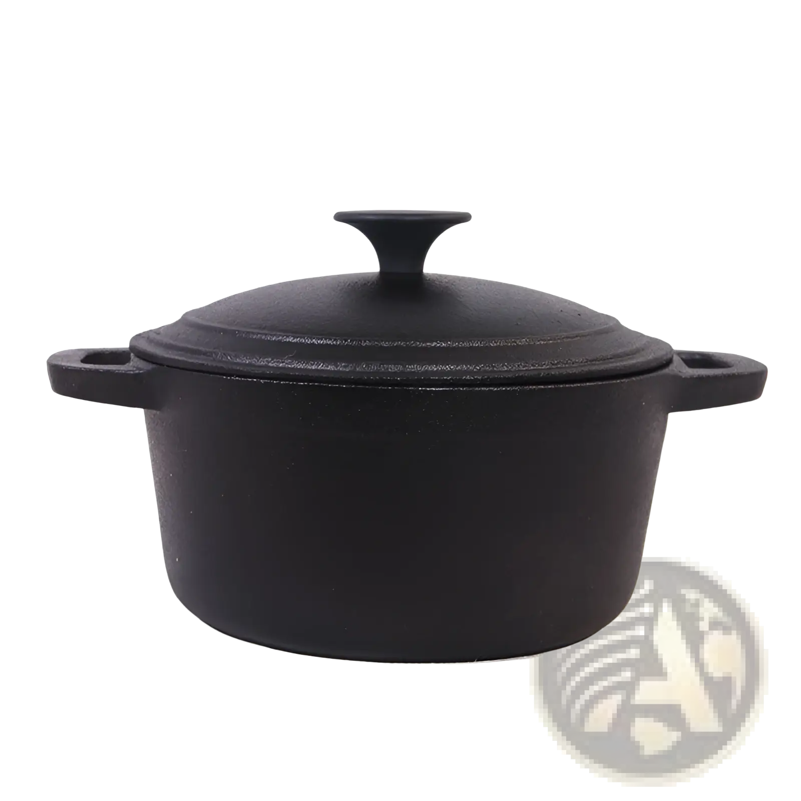 Black cast iron dutch oven with lid and side handles retro casserole stew pot 28cm for versatile cooking