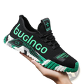Casual sneakers guglingo g5 lightweight black and neon green mesh shoes with bold lettering and geometric accents