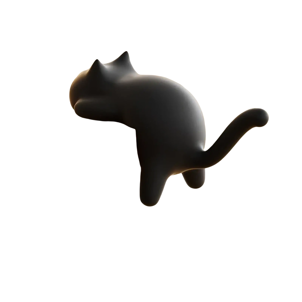 Black cat-shaped silicone desk hook organizer with smooth glossy finish for efficient workspace storage