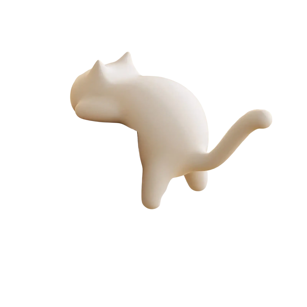 Milky white ceramic cat desk hook silicone organizer with smooth glossy finish for holding small items on a desk