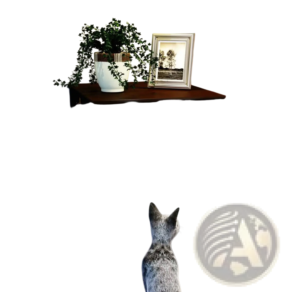 Dark brown wooden cat litter box enclosure designed as a nightstand with faux fireplace and silver knobs