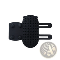 Black silicone cat massage comb with bear-shaped design and textured bristles for self grooming and pet massage