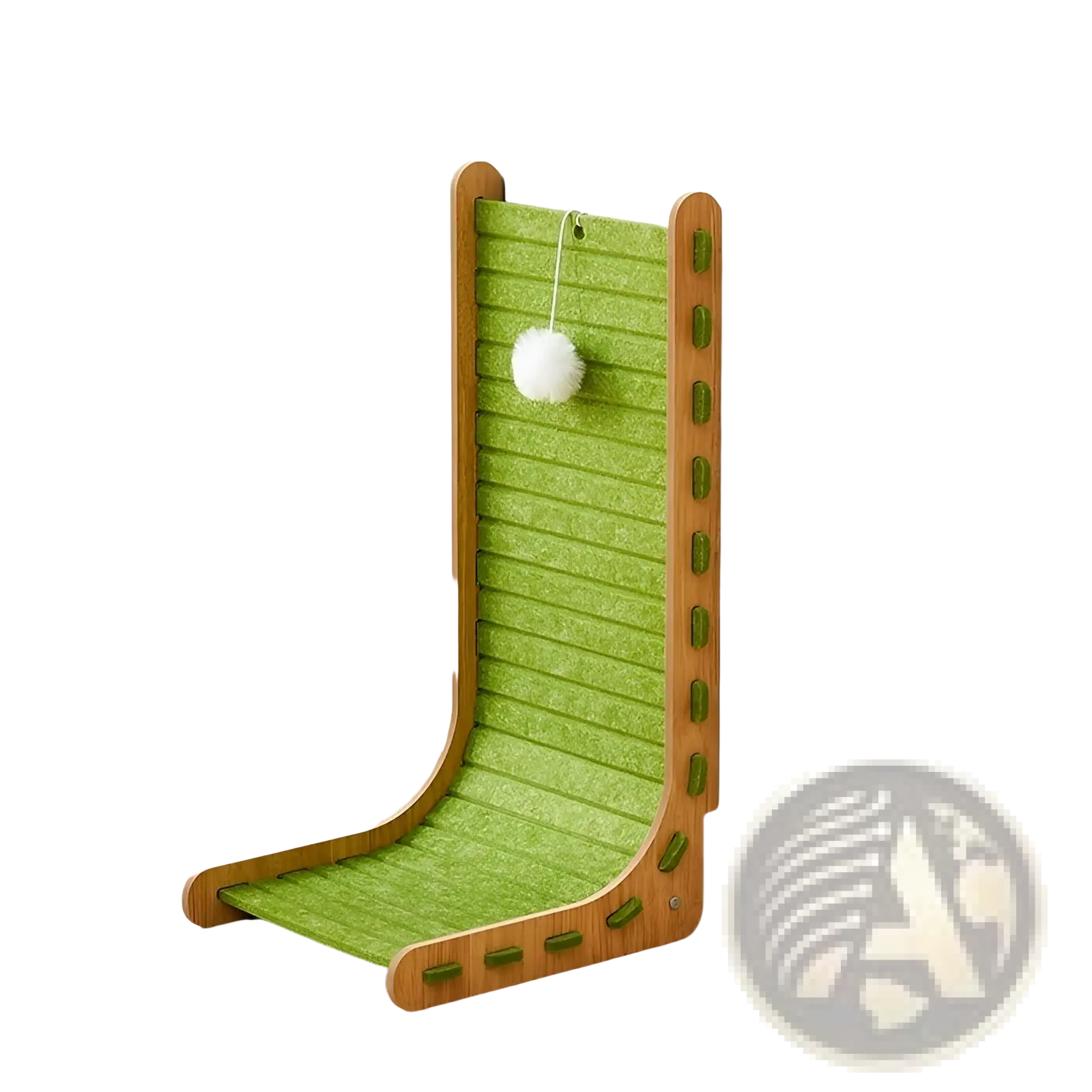 Avocado green cat scratch board vertical sisal felt wall scraper with wooden frame and textured surface for cats