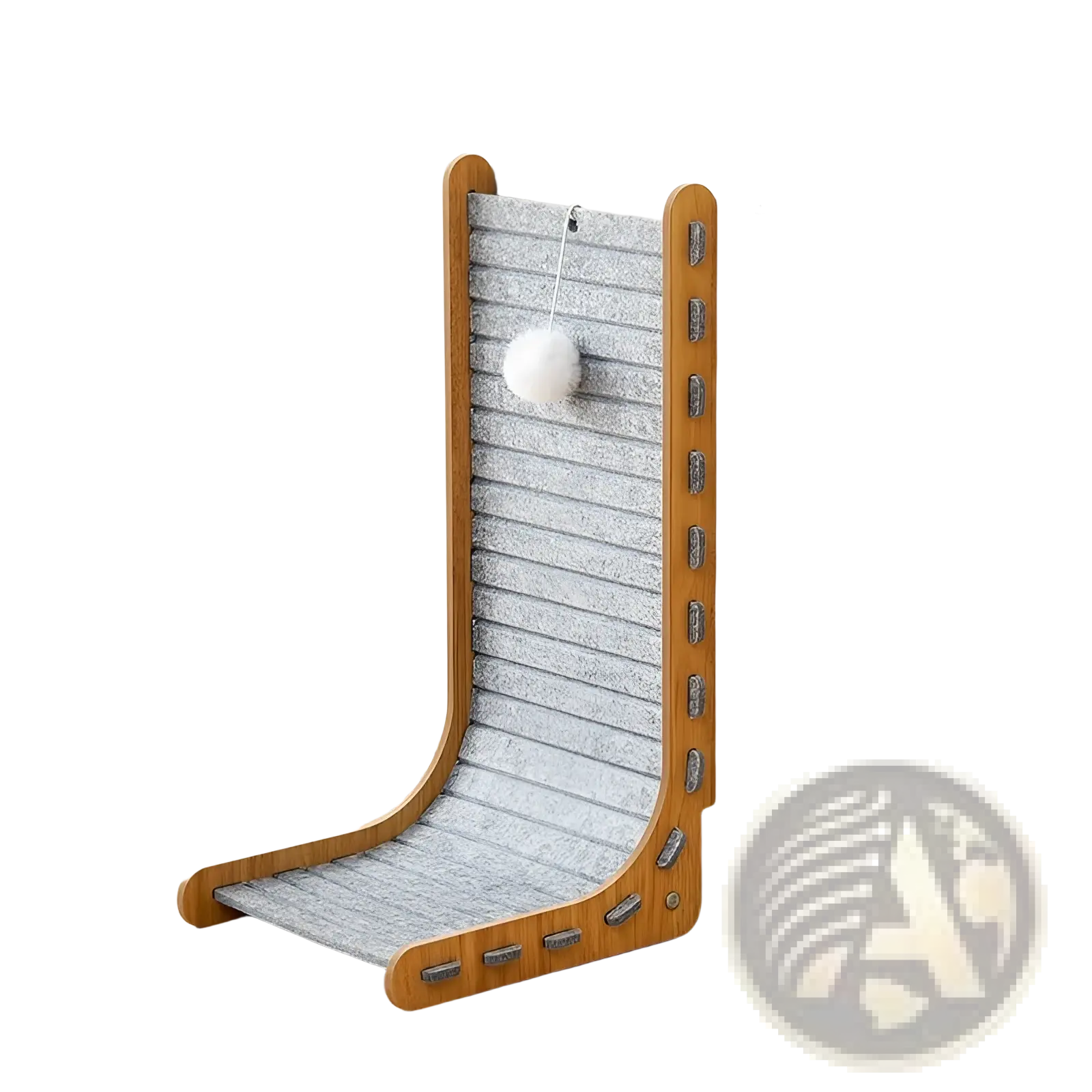 Dusk gray cat scratch board vertical sisal felt wall scraper with wooden frame and textured felt surface