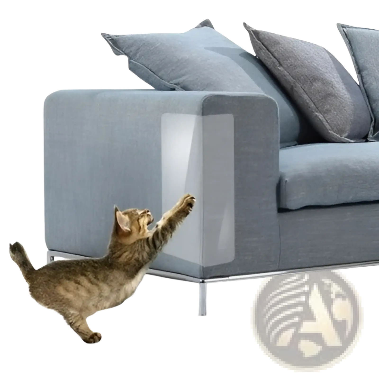 Transparent protective cover for sofa legs in clear plastic shield furniture from scratches and cat claw damage 30x45cm 2 pack