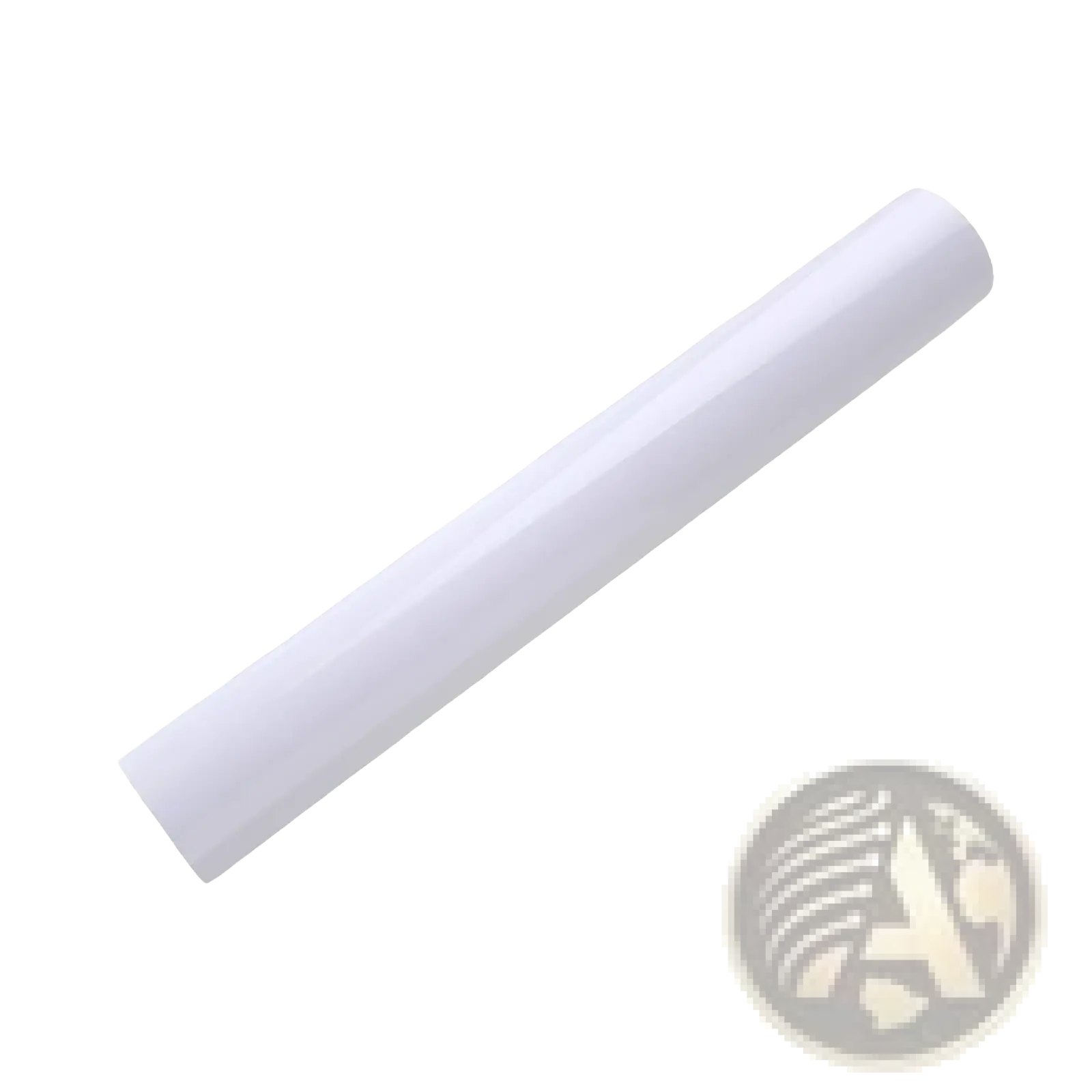 A sleek translucent white cylindrical cat scratch protector tube with glossy finish for furniture guard 30x45cm 2 pack