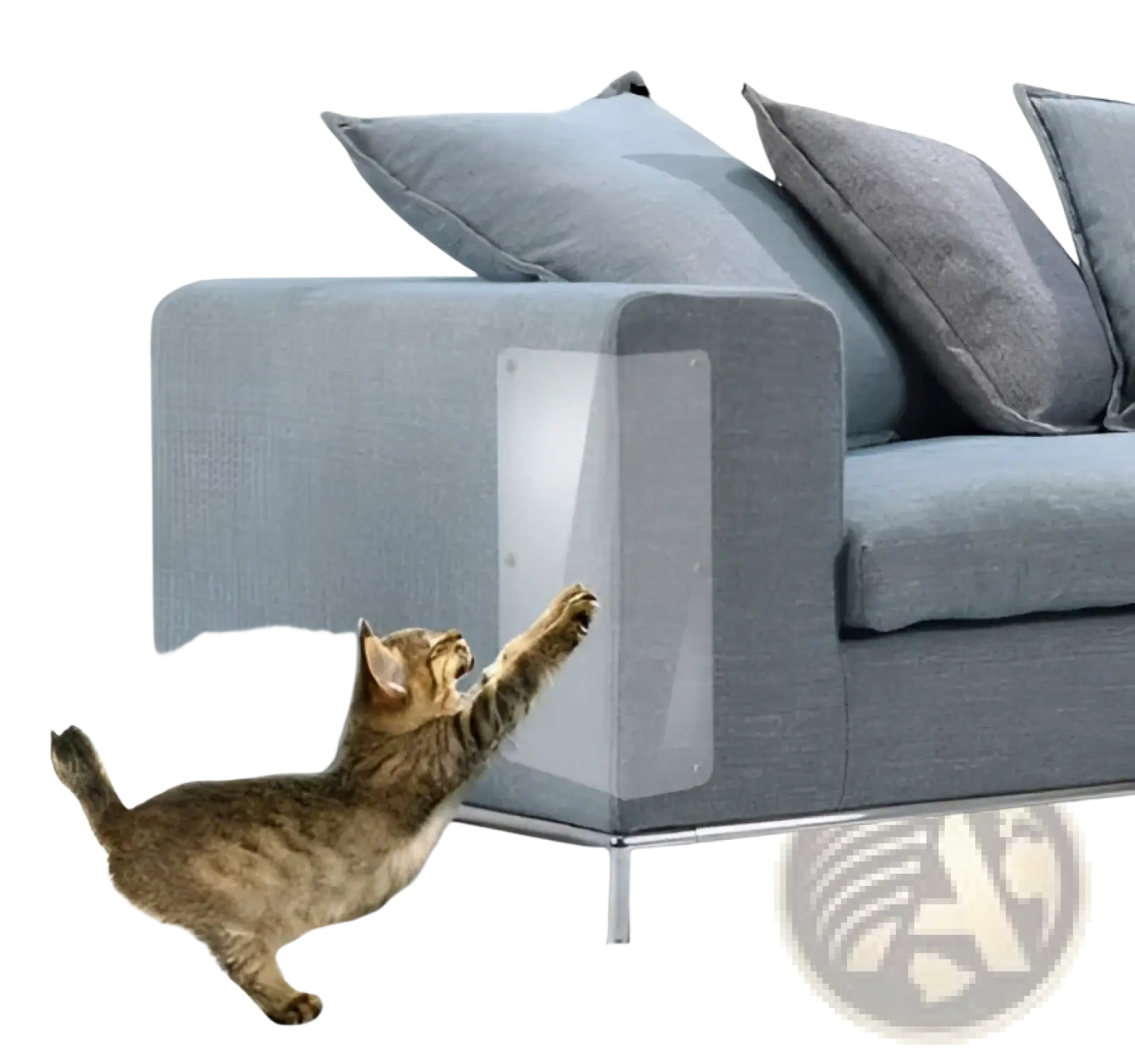 Clear transparent cat scratch protector furniture guard sleeve for edges 30x45cm 2 pack made of durable material