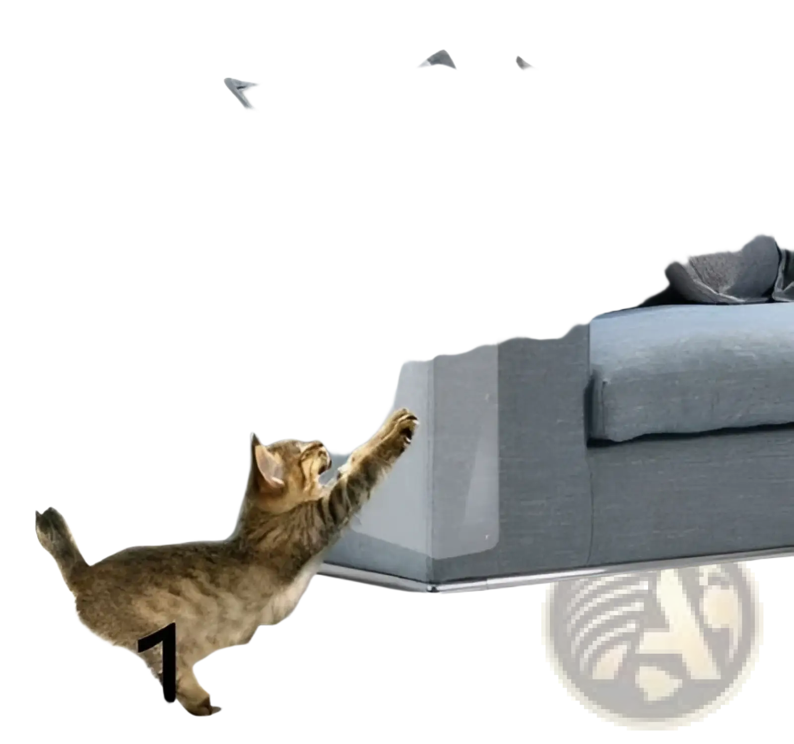 Clear transparent pvc cat scratch protector furniture guard for sofa arms 30x45cm 2 pack