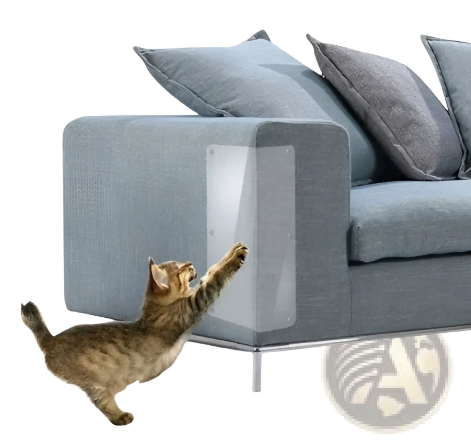 Clear transparent cat scratch protector sofa armrest cover 20x45cm furniture guard 2 pack for pet damage prevention