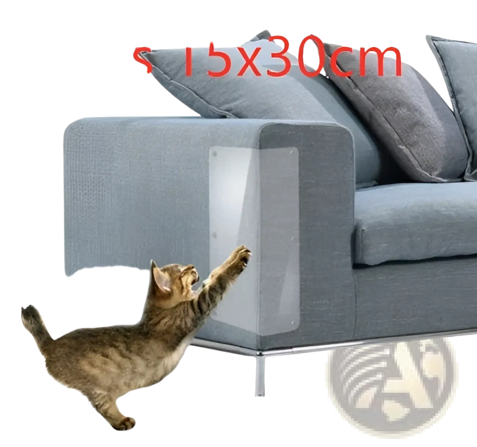 Clear transparent cat scratch protector furniture guard made of durable material for protecting furniture edges 30x45cm 2 pack