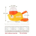 Yellow plastic duck-shaped automatic cat toy feeder with orange accents and clear dome lid for interactive use