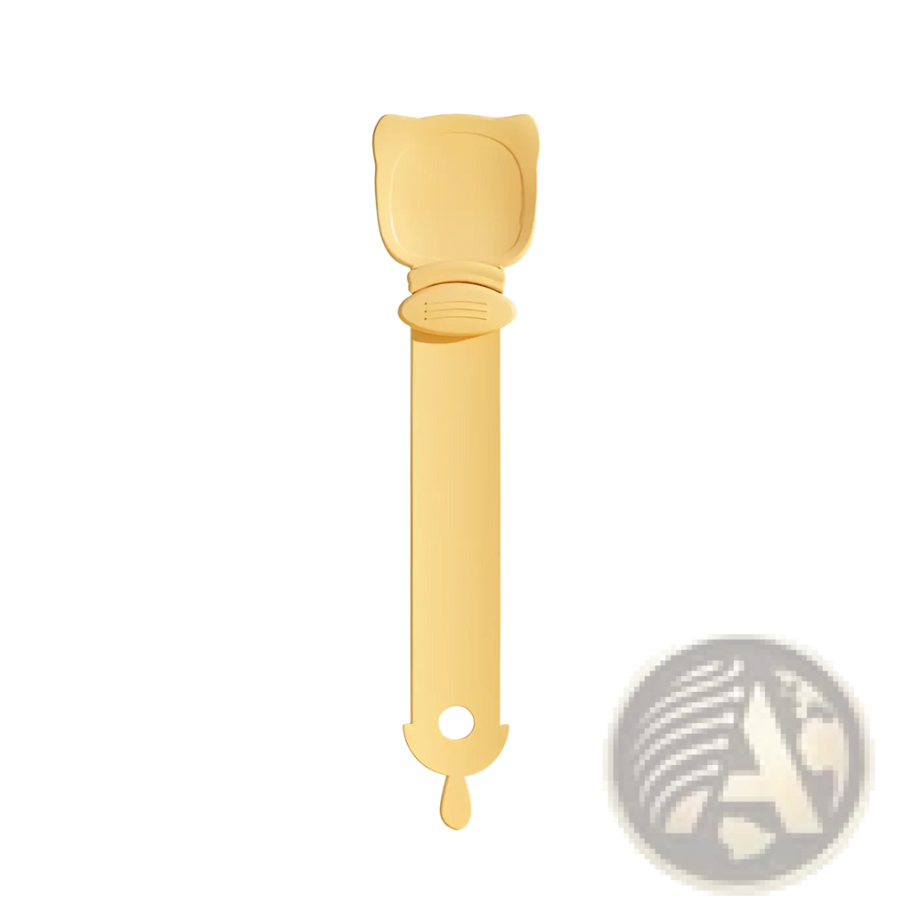 Orange cat-shaped silicone pet food spoon from cat treat squeezer and silicone pet food spoon set