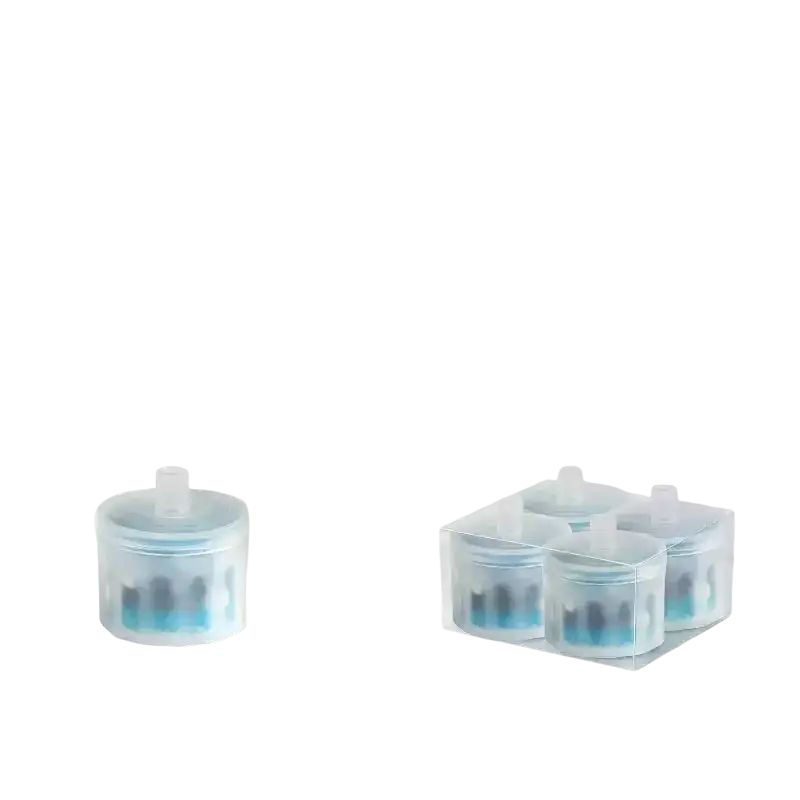 Clear plastic cat water fountain filters replacement 5 pack with blue internal filtration elements for drinking water